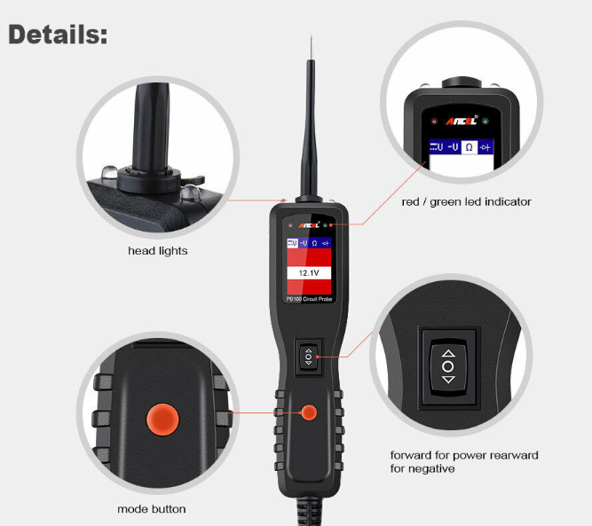 Ancel PB100 12V/24V Power Probe Circuit Tester