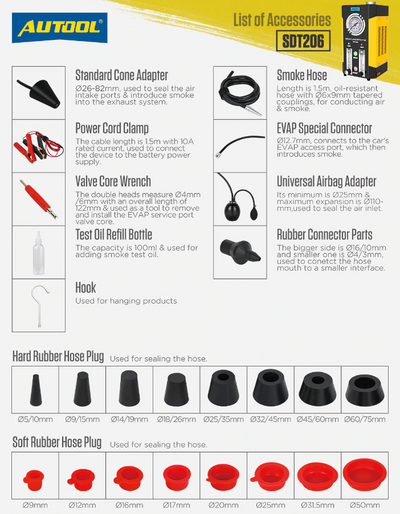 AUTOOL SDT206 Smoke Machine Leak Detection System